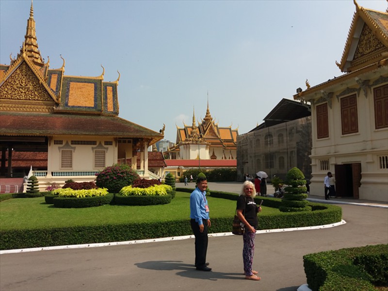 In the grounds of the Palace with a guide